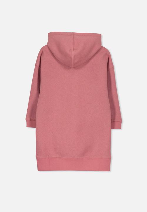 Cotton On - Viola long sleeve hood dress - red