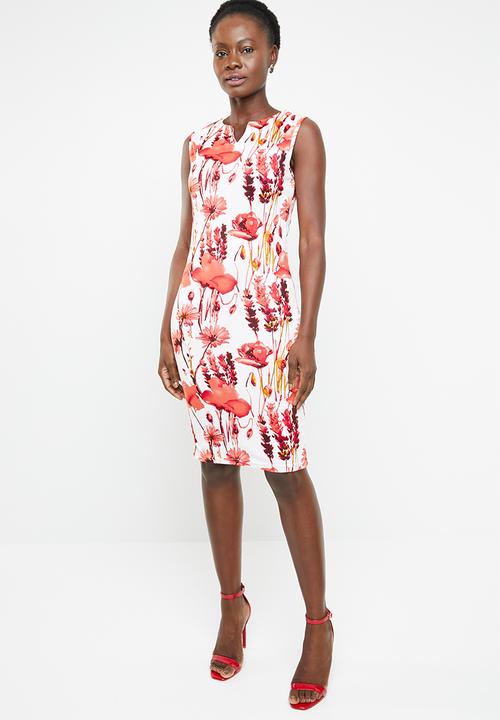edit - Notch neckline dress - multi-colour