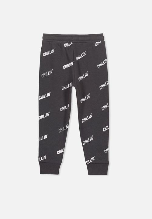 Cotton On - Lewis chillin trackpant - black