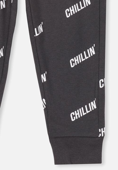Cotton On - Lewis chillin trackpant - black