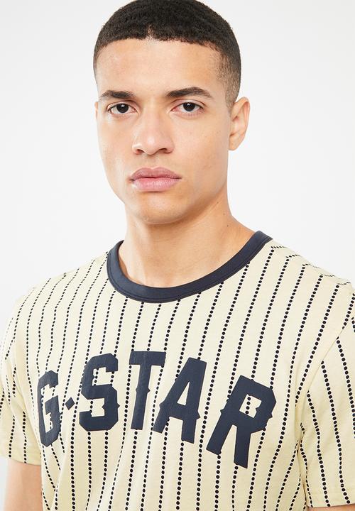G-STAR - Wabash r short sleeve - cream & navy 