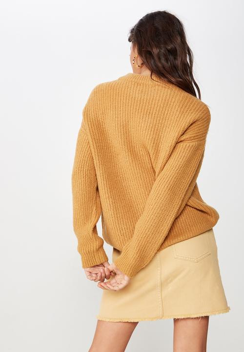 Cotton On - Millie cosy crew neck pullover  - brown