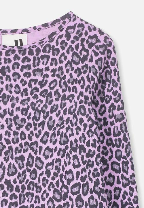 Cotton On - Joss leopard print long sleeve dress - purple
