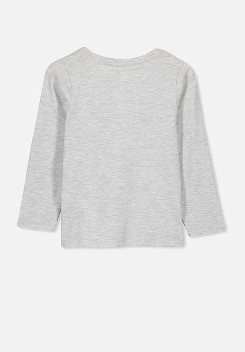 Cotton On - Penelope believe unicorn long sleeve tee - grey