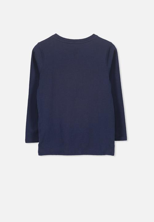 Cotton On - Stevie long sleeve embellished spots tee - navy & gold
