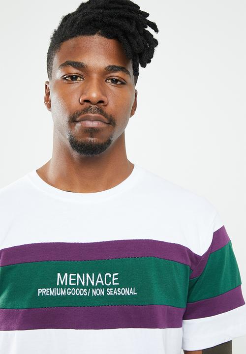 Mennace - Regular relaxed blocked short sleeve tee - multi