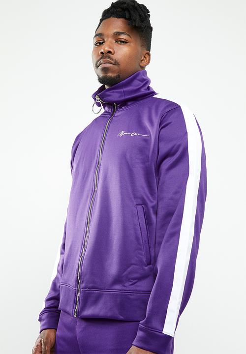 Mennace - Tricot knit zip-through track top - purple