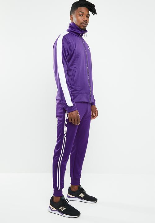 Mennace - Tricot knit zip-through track top - purple