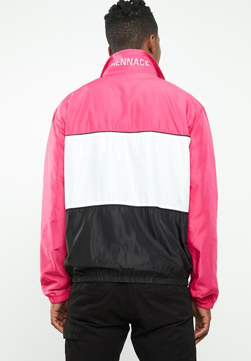 Mennace - Blocked funnel jacket - pink