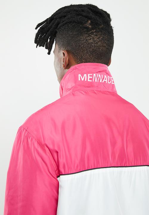 Mennace - Blocked funnel jacket - pink