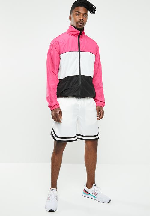 Mennace - Sateen basketball short - white