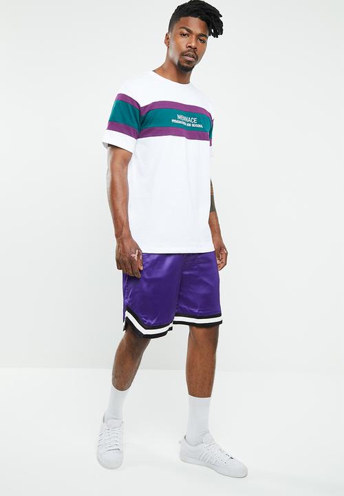 Mennace - Sateen basketball short - purple