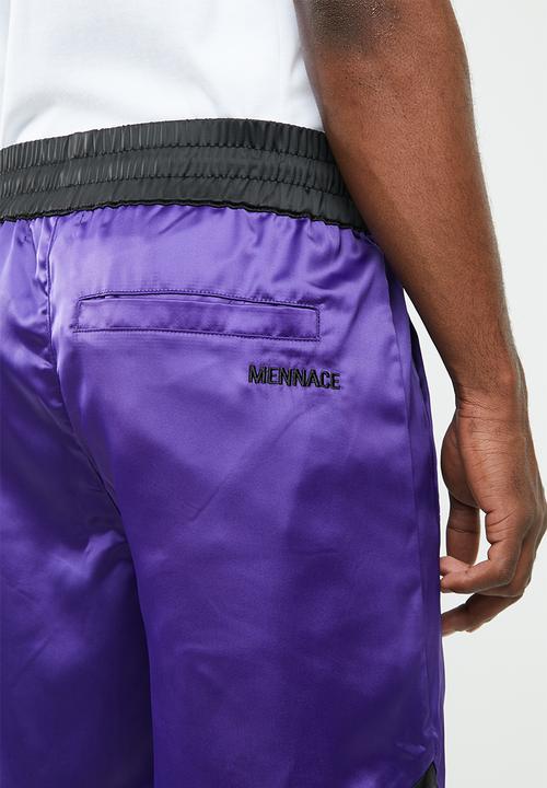 Mennace - Sateen basketball short - purple