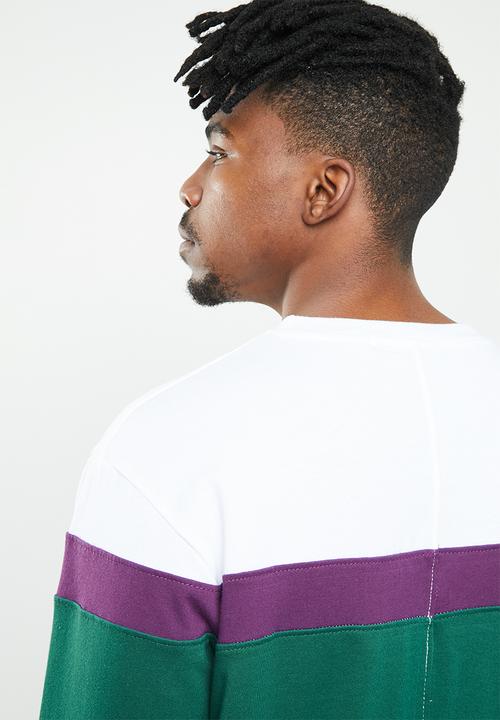 Mennace - Blocked regular long sleeve tee - multi