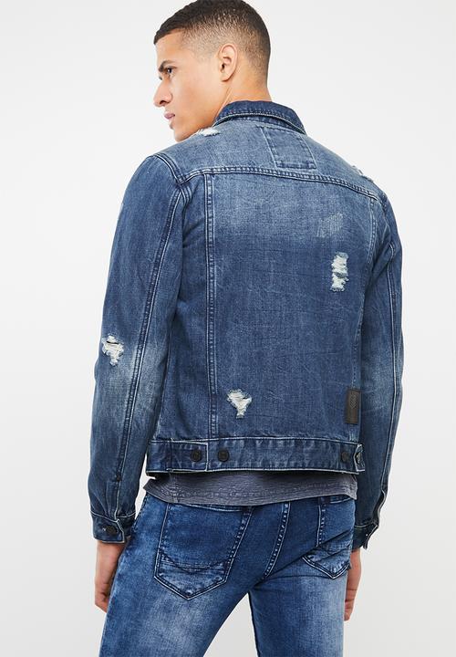 S.P.C.C - Printed pocket denim jacket - blue