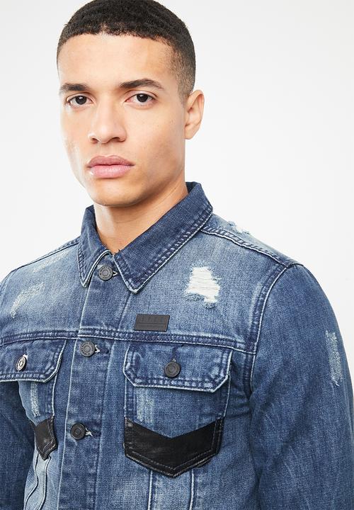 S.P.C.C - Printed pocket denim jacket - blue