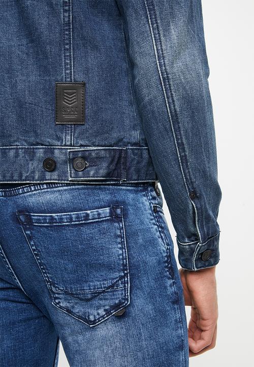 S.P.C.C - Printed pocket denim jacket - blue