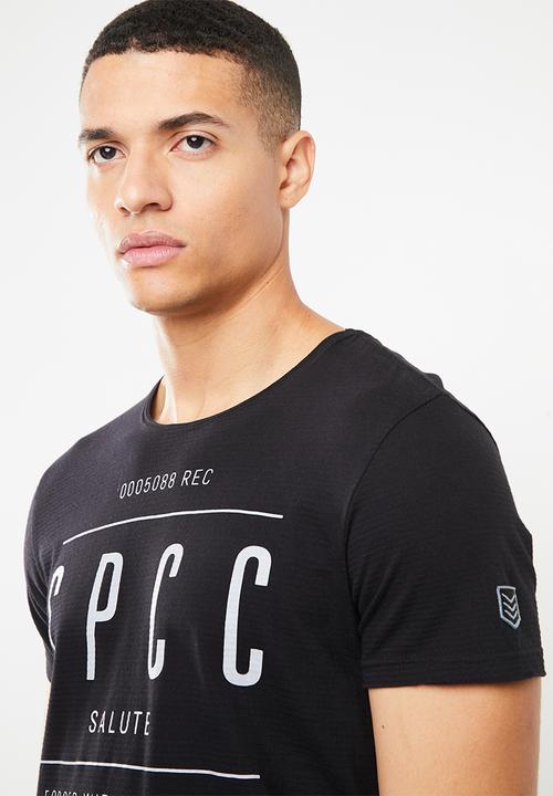 S.P.C.C - Shadow stripe logo tee - black