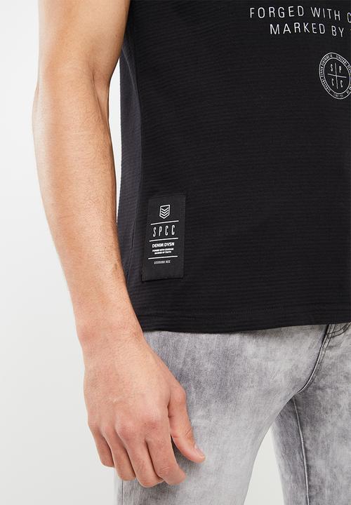S.P.C.C - Shadow stripe logo tee - black