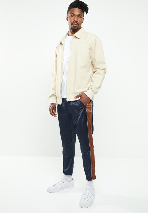 Mennace - Sateen track bottom - navy & brown 