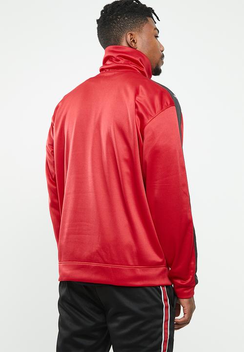 Mennace - Relaxed tricot knit half-zip track top - red