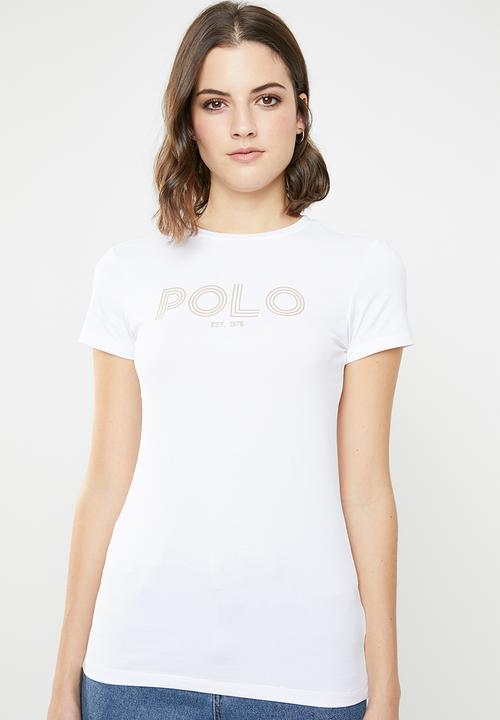 POLO - Alana printed tee - white