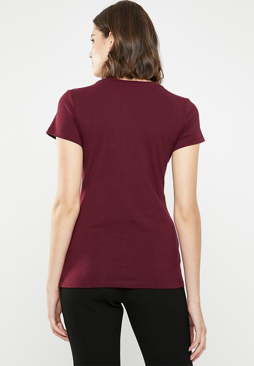 POLO - Blaire printed tee - burgundy