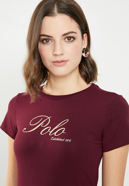 POLO - Blaire printed tee - burgundy