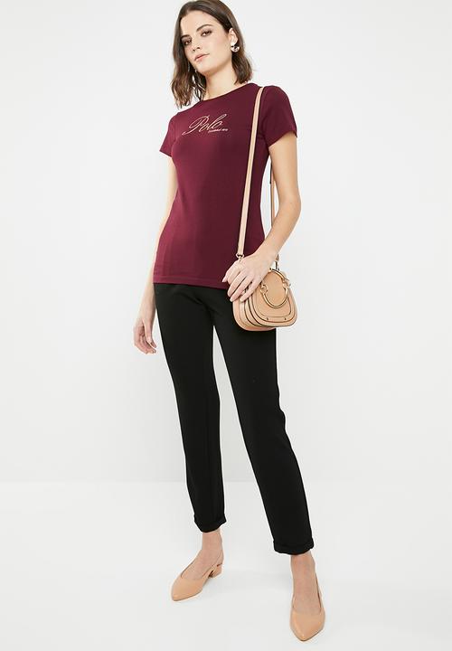 POLO - Blaire printed tee - burgundy