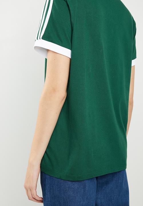 adidas Originals - 3 stripes tee - green & white