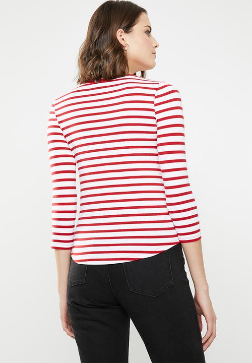 New Look - Breton stripe top - red & white