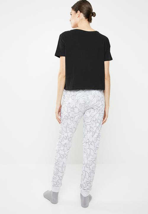 New Look - Lazy sloth jogger pyjama set - multi