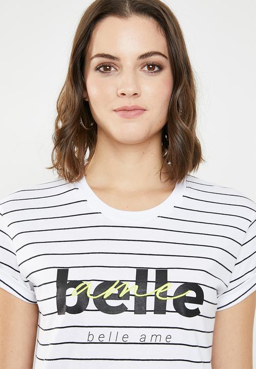 Cotton On - Classic slogan tee - white & black
