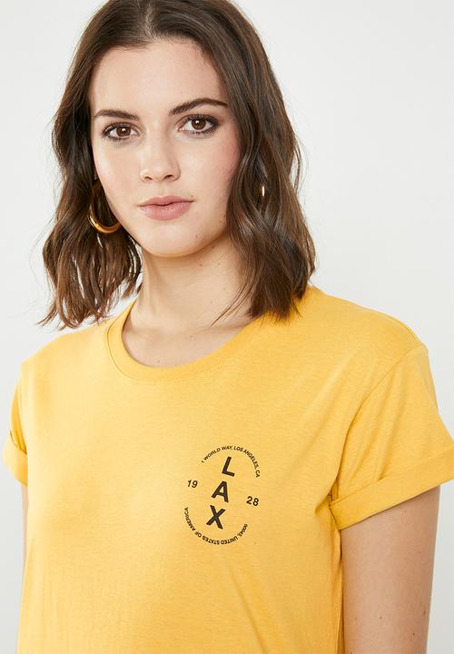 Cotton On - Classic slogan tee - yellow