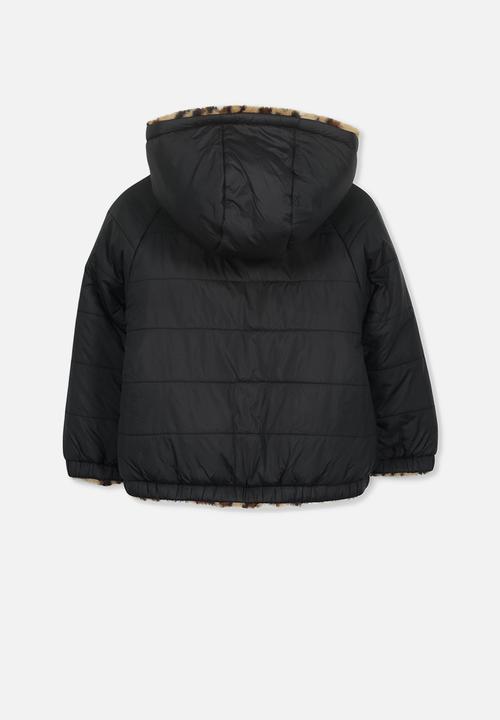 Cotton On - Clara reversible puffer - black & brown