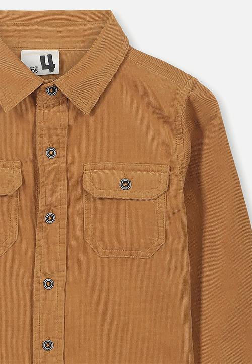 Cotton On - Noah long sleeve shirt - tan