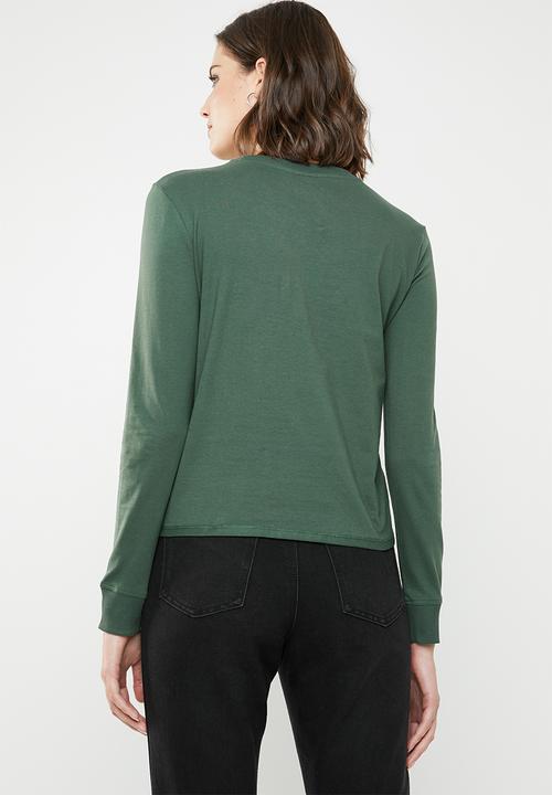 Cotton On - Classic slogan long sleeve - green