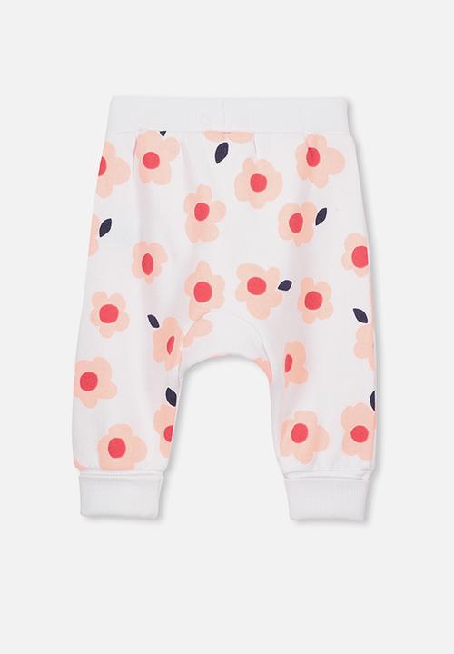 Cotton On - Charlie happy floral trackpant - white