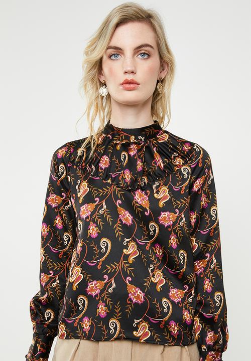 ONLY - Cassidy baroque printed blouse - black