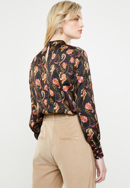 ONLY - Cassidy baroque printed blouse - black