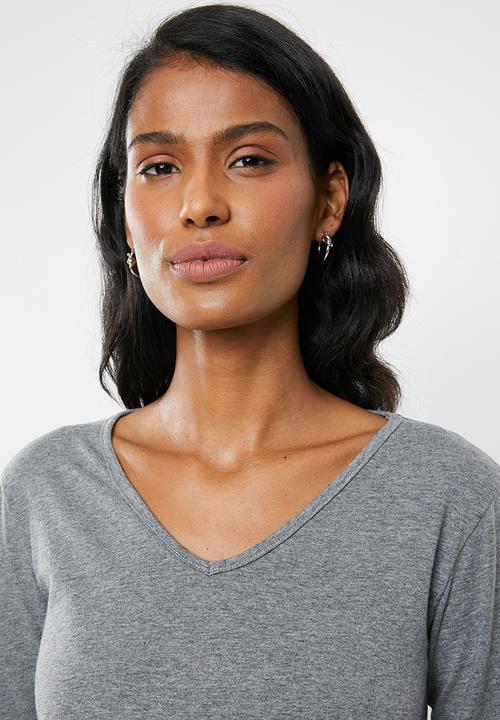 edit Maternity - Maternity Quality stretch v-neck top - grey