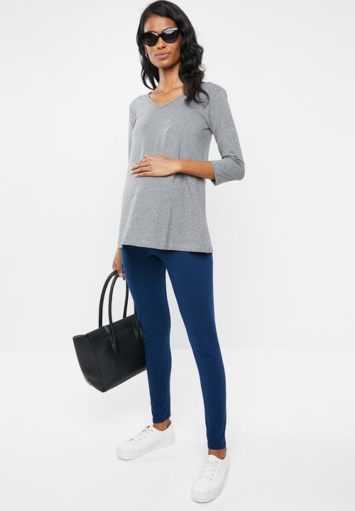 edit Maternity - Maternity Quality stretch v-neck top - grey
