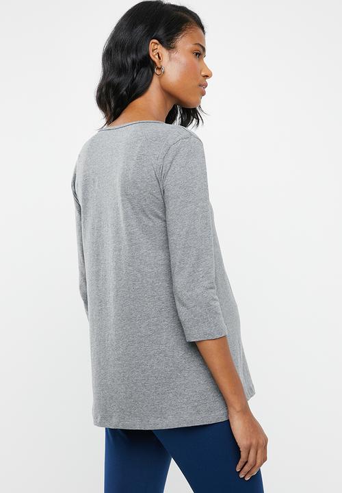edit Maternity - Maternity Quality stretch v-neck top - grey