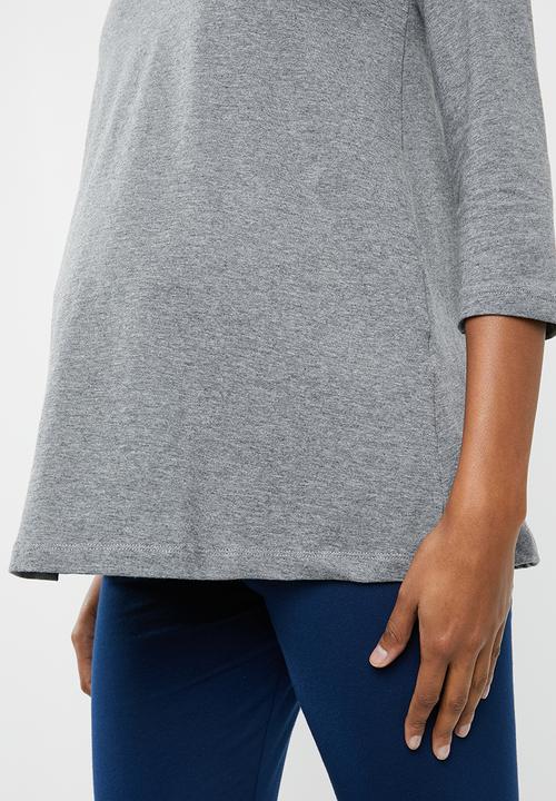 edit Maternity - Maternity Quality stretch v-neck top - grey