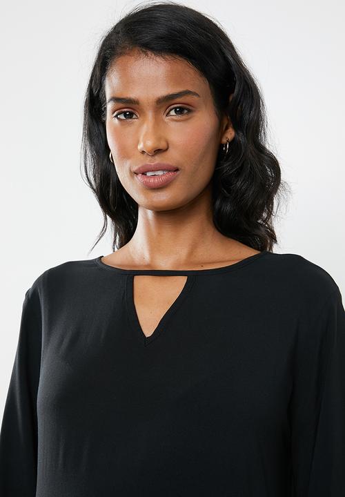 edit Maternity - Tiered peasant dress - black