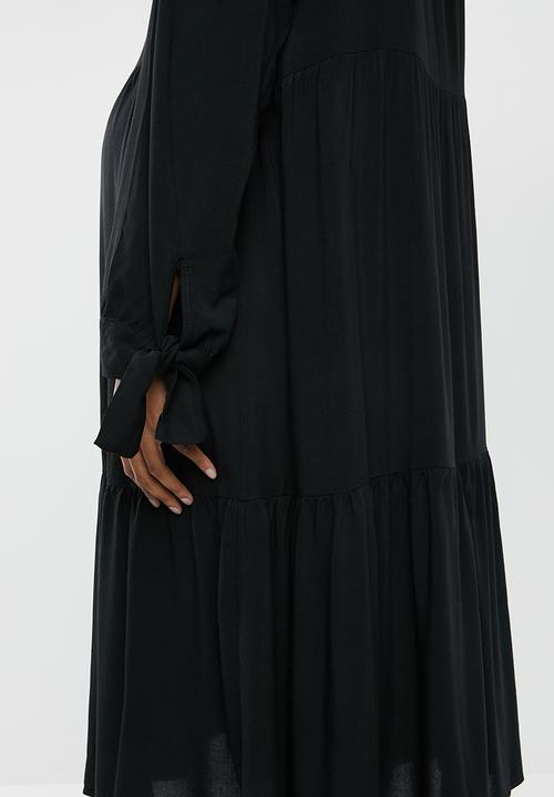 edit Maternity - Tiered peasant dress - black