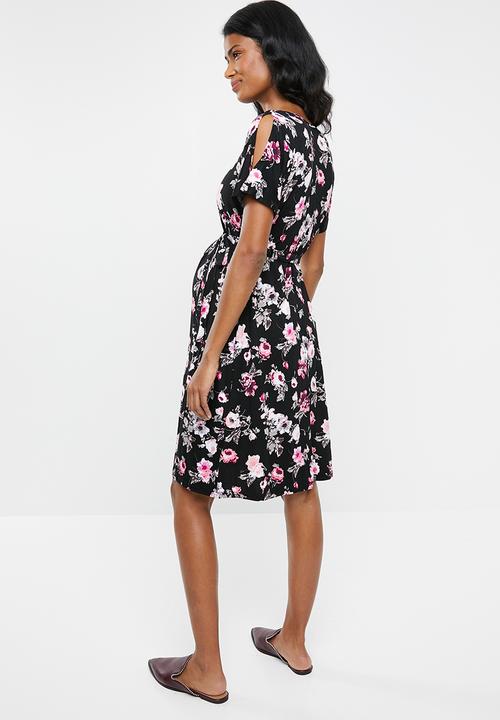 edit Maternity - Cold shoulder dress - multi 