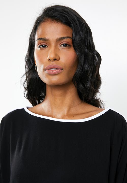 edit Maternity - Contrast binding shell blouse - black 