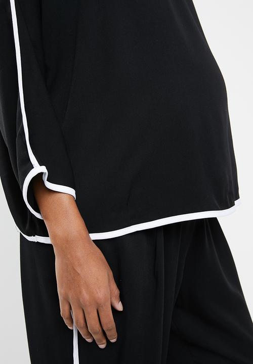 edit Maternity - Contrast binding shell blouse - black 