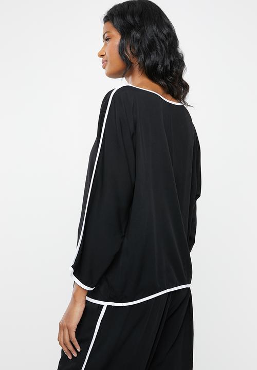 edit Maternity - Contrast binding shell blouse - black 